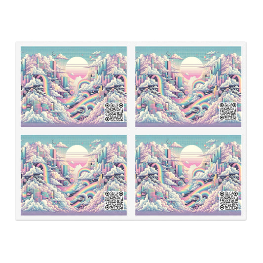 Digital Dreamland Whimsical and Nostalgic Streetwear With a Digital Twist Sticker Sheets - 8404 Design-59