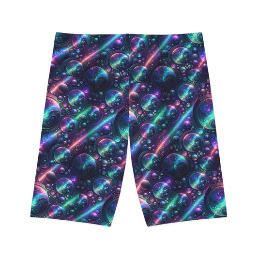 Iridescent Tech Fusion Tech-Forward Streetwear Women's Bike Shorts - 8404 Design-51