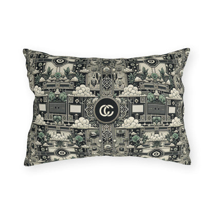 Cyber Garden Party Tech Garden Extravaganza Outdoor Pillow - 8404 Design-54
