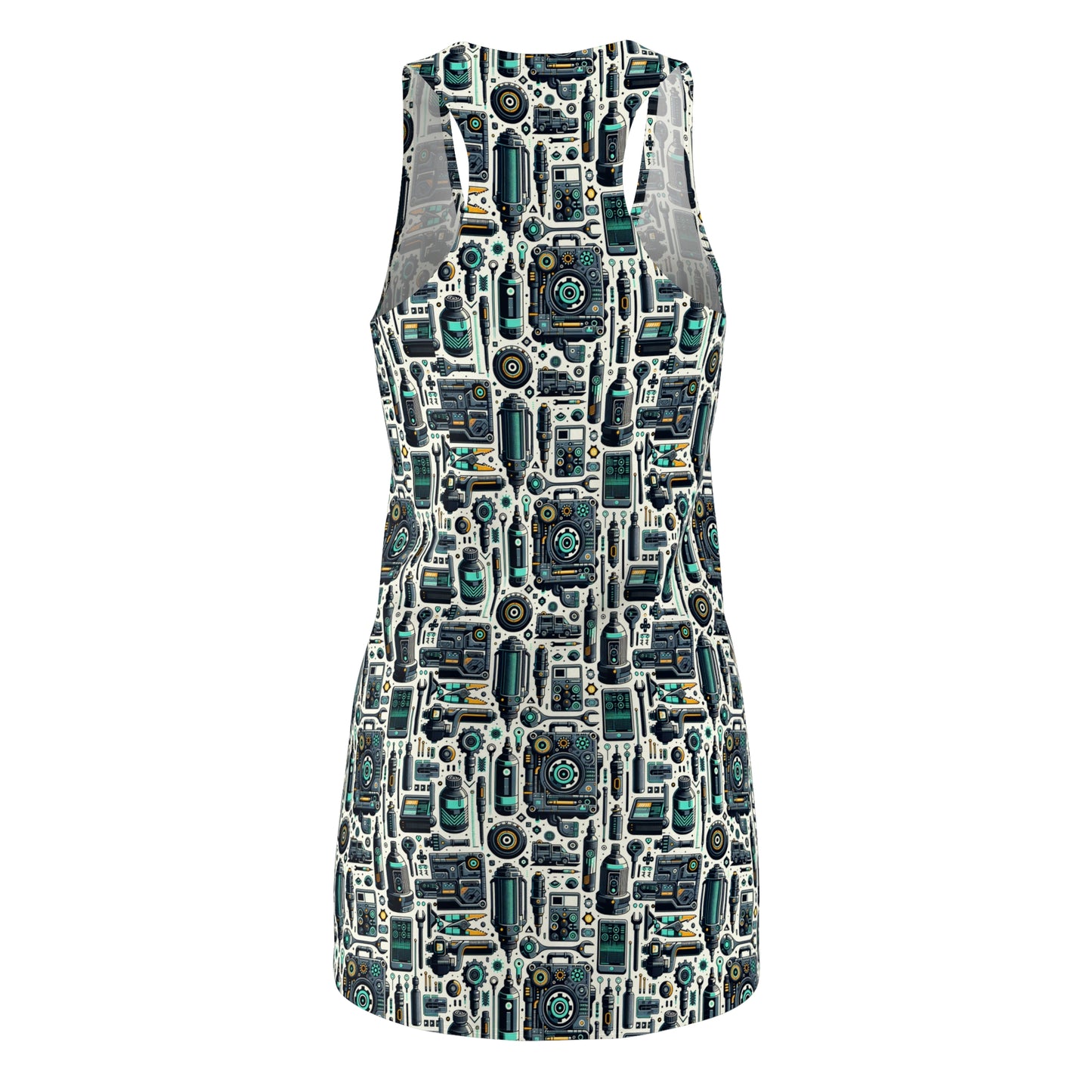 Tech Utility Fusion Modern Tech Streetwear Women's Cut & Sew Racerback Dress - 8404 Design-53
