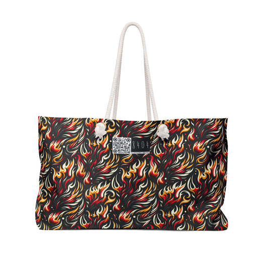 Fire & Flames Bold Streetwear Statement Weekender Bag - 8404 Design-60