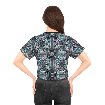 Digital Renaissance Tech-Forward Maximalism Crop Tee - 8404 Design-44
