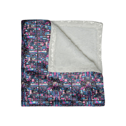 Digital Rebellion Youthful Streetwear with a Rebellious Digital Twist Crushed Velvet Blanket - 8404 Design-65