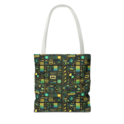 Digital Dystopia Tech Noir Tote Bag - 8404 Design-57