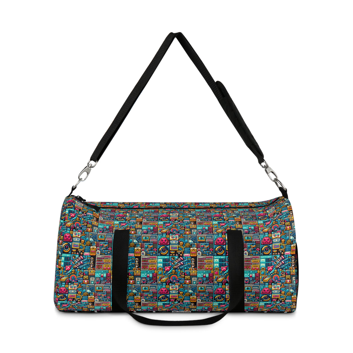Digital Pop Culture Mashup Maximalist Pop Duffel Bag - 8404 Design-47