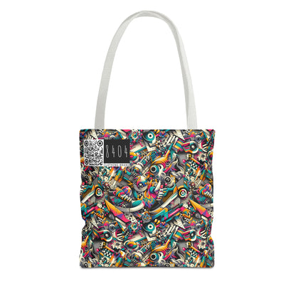 Urban Graffiti Fusion Eclectic Street Art Meets Modern Tech Culture Tote Bag - 8404 Design-55