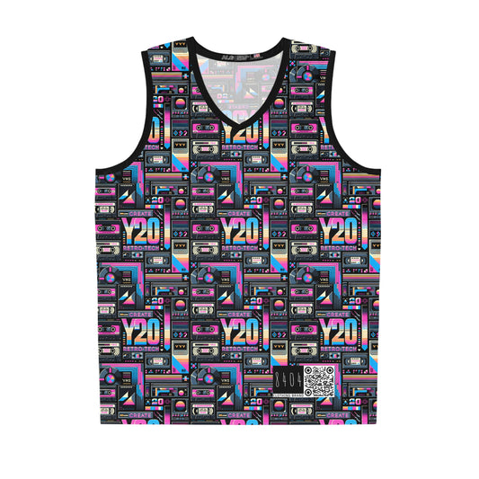 Digital Nostalgia Tech-Inspired Retro Fusion Basketball Jersey - 8404 Design-65