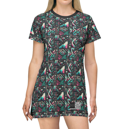 Digital Artistry Digital-native Streetwear T-shirt Dress - 8404 Design-60