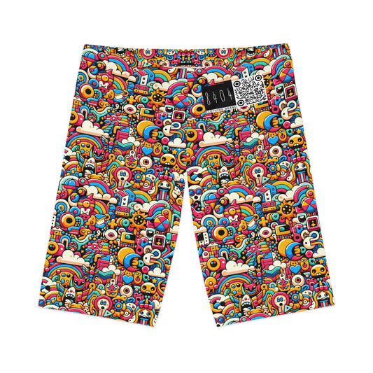 Neon Pop Playful Pop Culture Mashup Women's Bike Shorts - 8404 Design-62