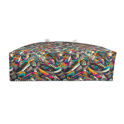 Urban Graffiti Fusion Eclectic Street Art Meets Modern Tech Culture Weekender Bag - 8404 Design-55
