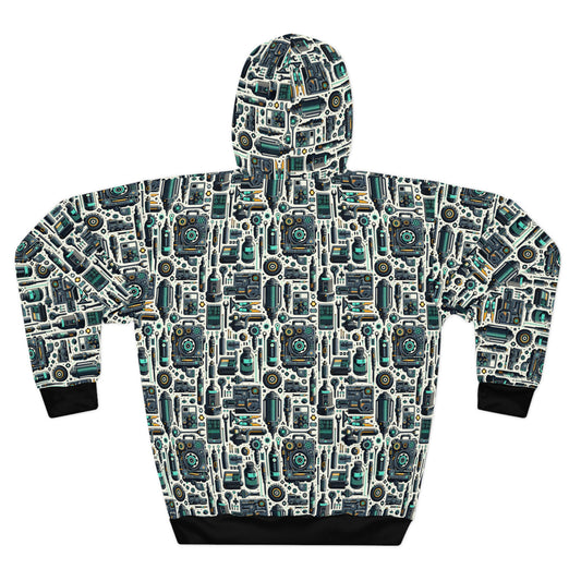Tech Utility Fusion Modern Tech Streetwear Pullover Hoodie - 8404 Design-53
