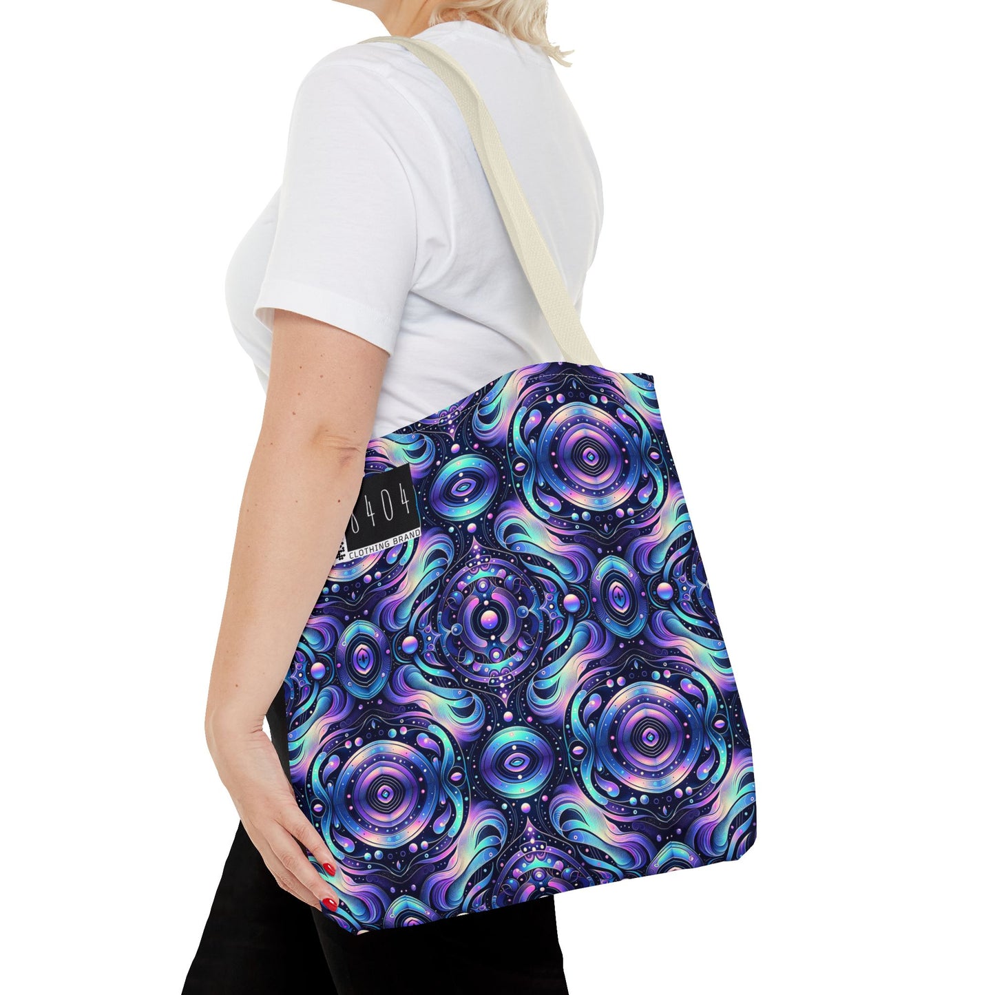 Iridescent Tech Fusion Tech-Forward Streetwear Tote Bag - 8404 Design-62