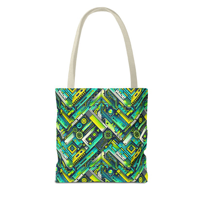 Tech-Infused Neon Tech-Forward Streetwear Tote Bag - 8404 Design-52