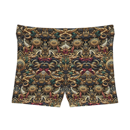 Digital Renaissance Luxurious Streetwear Inspired By Classical Art With a Modern Twist Women's Shorts - 8404 Design-76