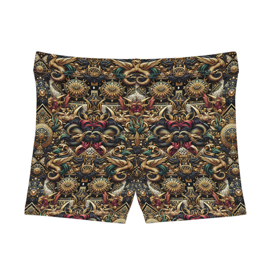 Digital Renaissance Luxurious Streetwear Inspired By Classical Art With a Modern Twist Women's Shorts - 8404 Design-76