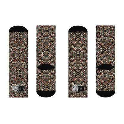 Streetwear Renaissance Artistic Clash of Old and New Cushioned Crew Socks - 8404 Design-46