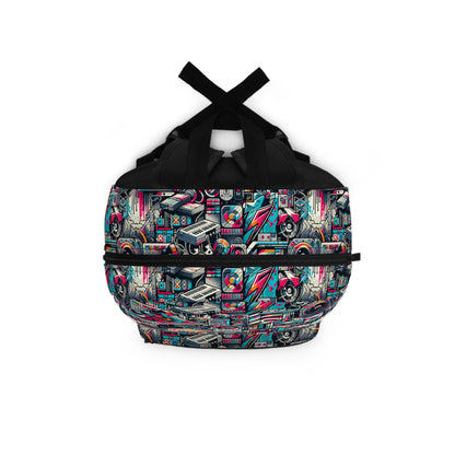 Urban Graffiti Fusion Eclectic Street Art Meets Modern Tech Culture Backpack - 8404 Design-50