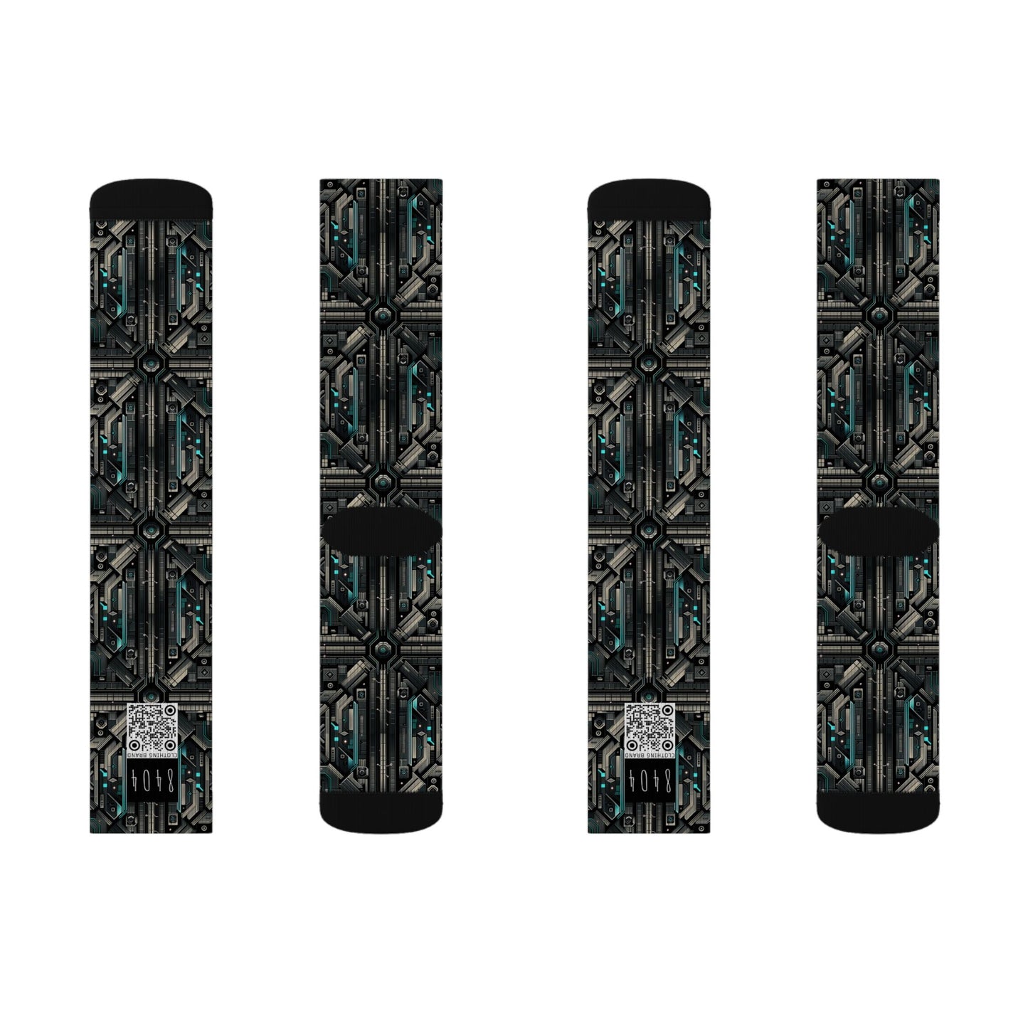 Tech Noir Futuristic Tech Aesthetic with a Dark Twist Sublimation Socks - 8404 Design-59