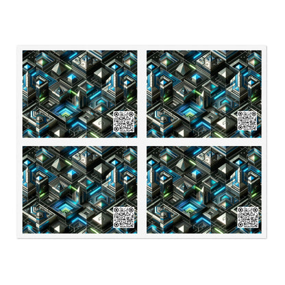 Tech-Infused Futurism Futuristic Tech Sticker Sheets - 8404 Design-61