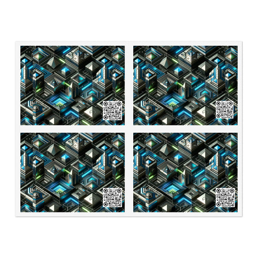 Tech-Infused Futurism Futuristic Tech Sticker Sheets - 8404 Design-61