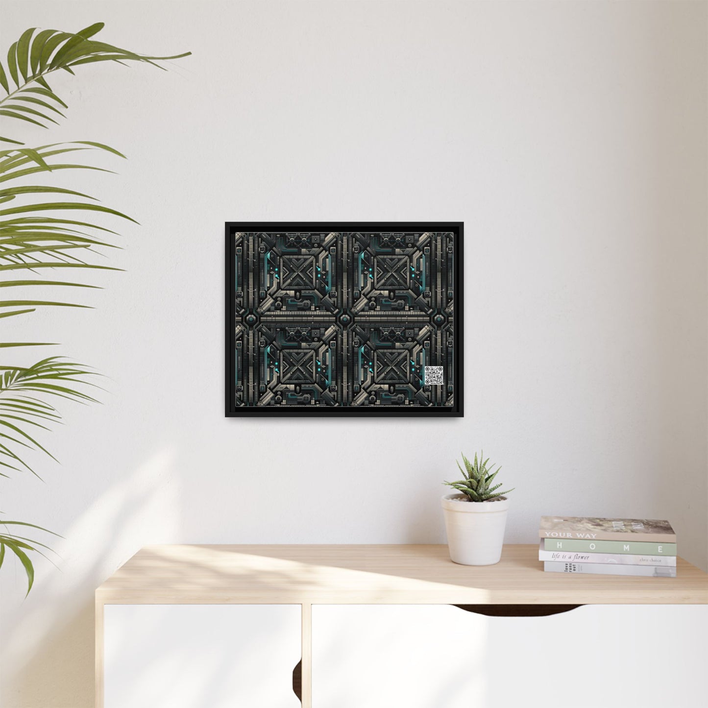 Tech Noir Futuristic Tech Aesthetic with a Dark Twist Matte Canvas, Framed (multi-color) - 8404 Design-59 A