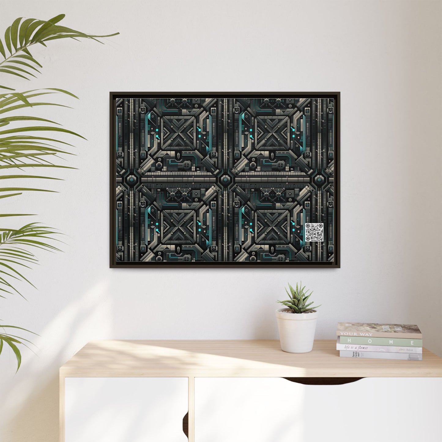 Tech Noir Futuristic Tech Aesthetic with a Dark Twist Matte Canvas, Framed (multi-color) - 8404 Design-59 A