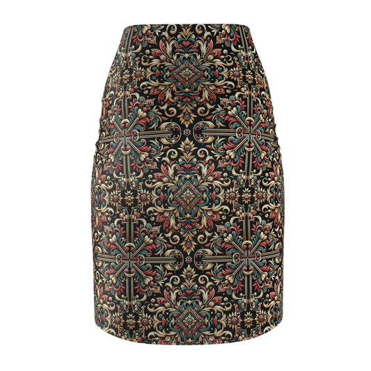 Streetwear Renaissance Artistic Clash of Old and New Women's Pencil Skirt - 8404 Design-46