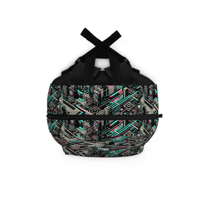 Digital Dreamland Tech-Inspired Streetwear Backpack - 8404 Design-51