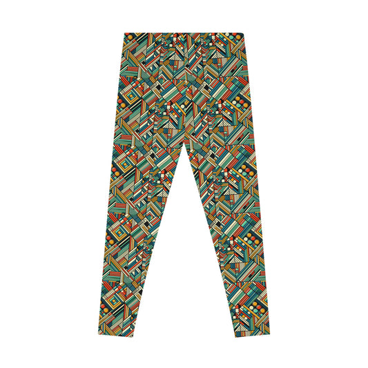 Abstract Graphic Art Modern Artistic Expression Stretch Leggings - 8404 Design-67