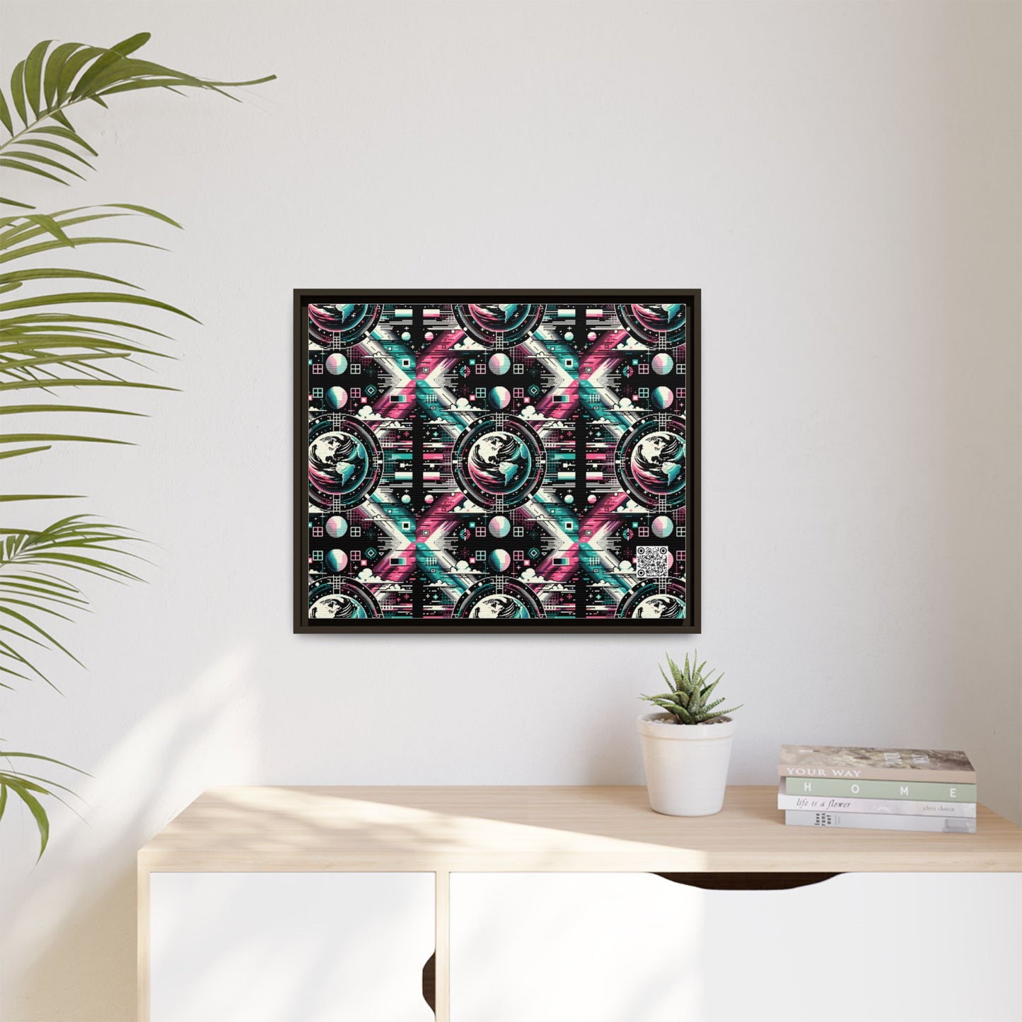 Digital Artistry Digital-native Streetwear Matte Canvas, Framed (multi-color) - 8404 Design-62 B