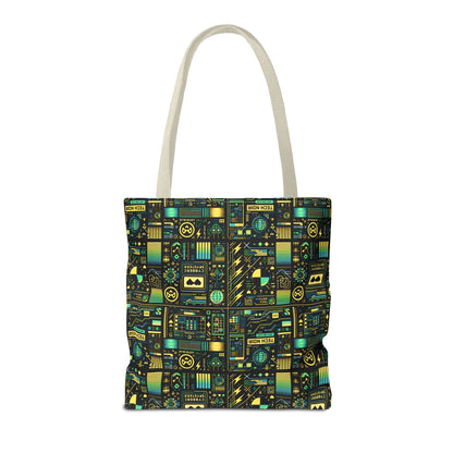 Digital Dystopia Tech Noir Tote Bag - 8404 Design-57