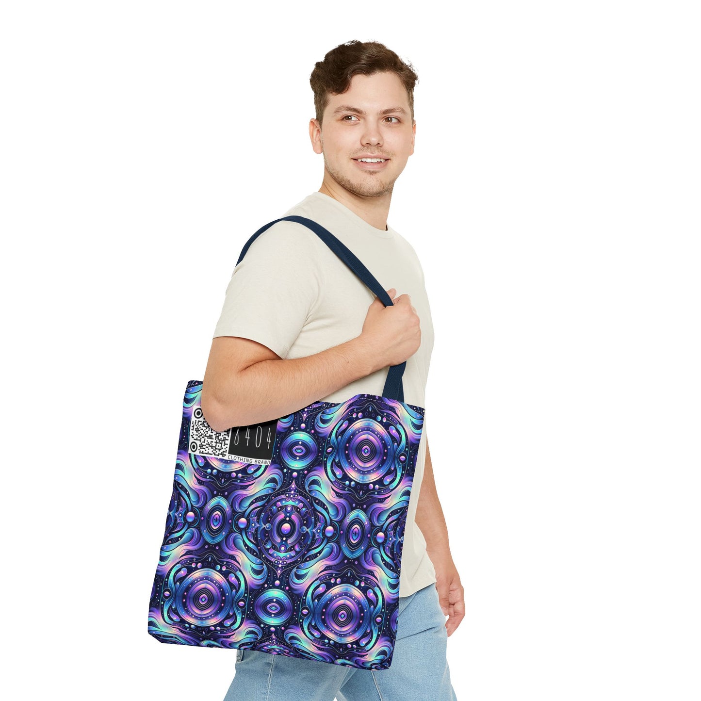 Iridescent Tech Fusion Tech-Forward Streetwear Tote Bag - 8404 Design-62