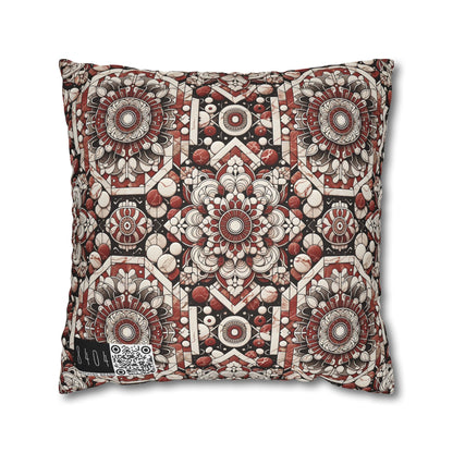 Neo Jomon Sculptural Aesthetics Artisanal Streetwear Spun Polyester Square Pillowcase - 8404 Design-55