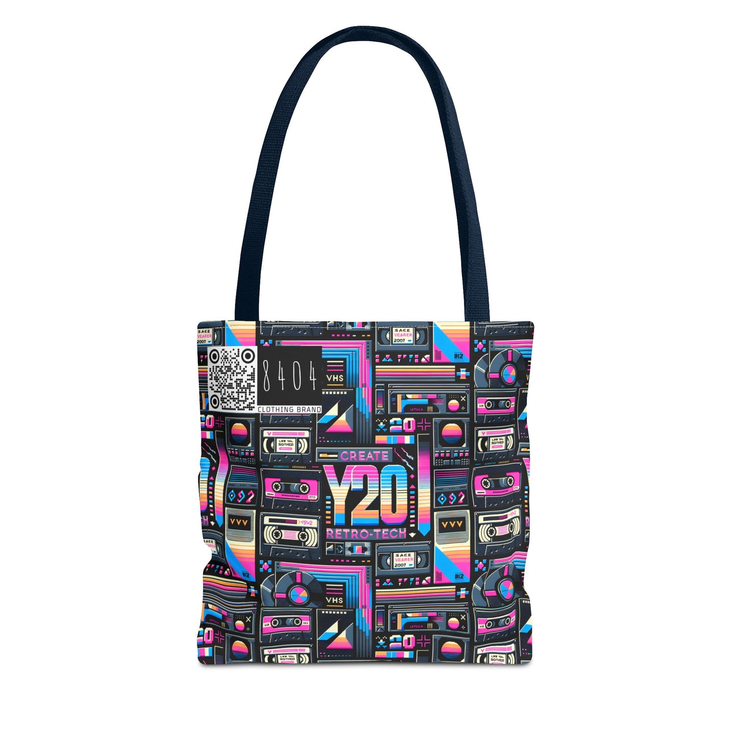 Digital Nostalgia Tech-Inspired Retro Fusion Tote Bag - 8404 Design-65