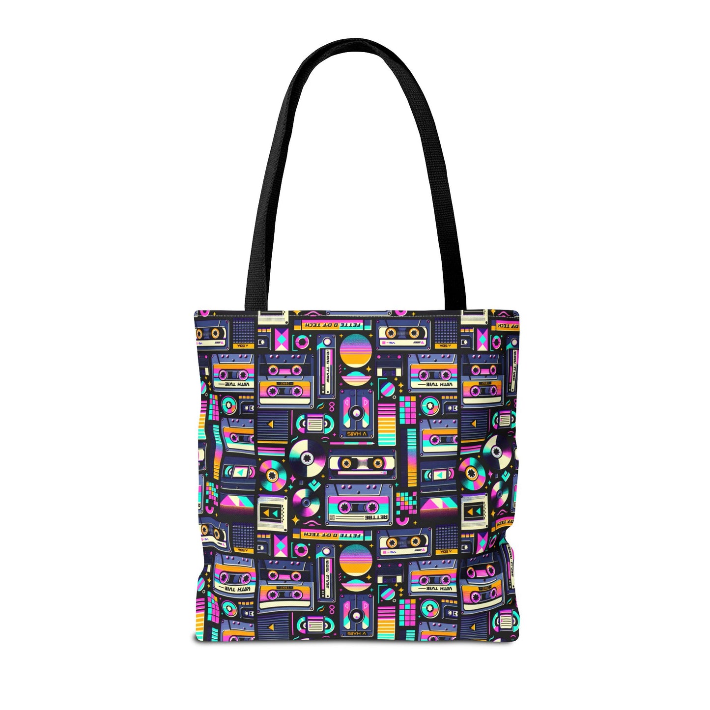 Digital Nostalgia Tech-Inspired Retro Fusion Tote Bag - 8404 Design-48