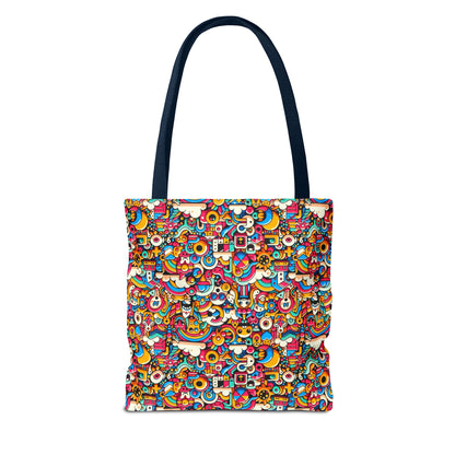 Neon Pop Playful Pop Culture Mashup Tote Bag - 8404 Design-62