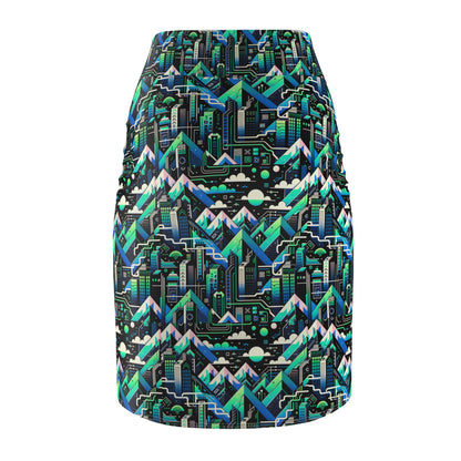 Digital Adventure Graphics Digital Explorer Women's Pencil Skirt - 8404 Design-55