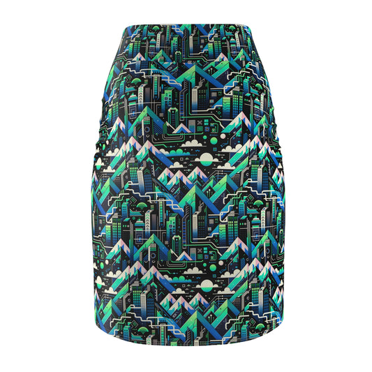 Digital Adventure Graphics Digital Explorer Women's Pencil Skirt - 8404 Design-55