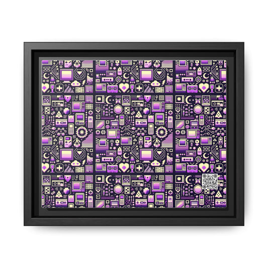 Digital Nostalgia Remix Modern Vintage Fusion Matte Canvas, Framed (multi-Color) - 8404 Design-54 B