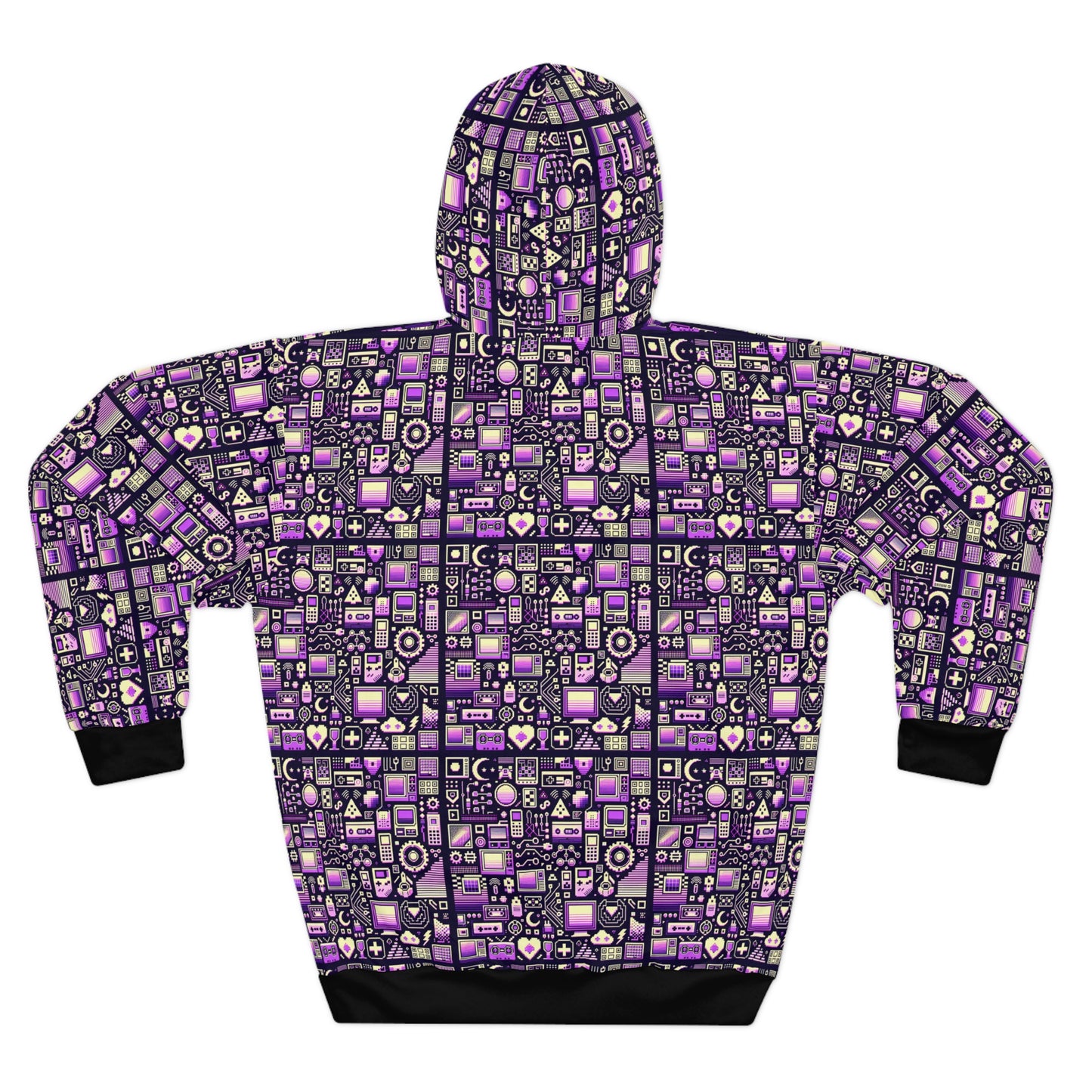 Digital Nostalgia Remix Modern Vintage Fusion Pullover Hoodie - 8404 Design-54