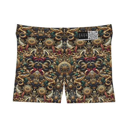 Digital Renaissance Luxurious Streetwear Inspired By Classical Art With a Modern Twist Women's Shorts - 8404 Design-76