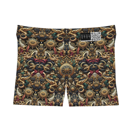 Digital Renaissance Luxurious Streetwear Inspired By Classical Art With a Modern Twist Women's Shorts - 8404 Design-76
