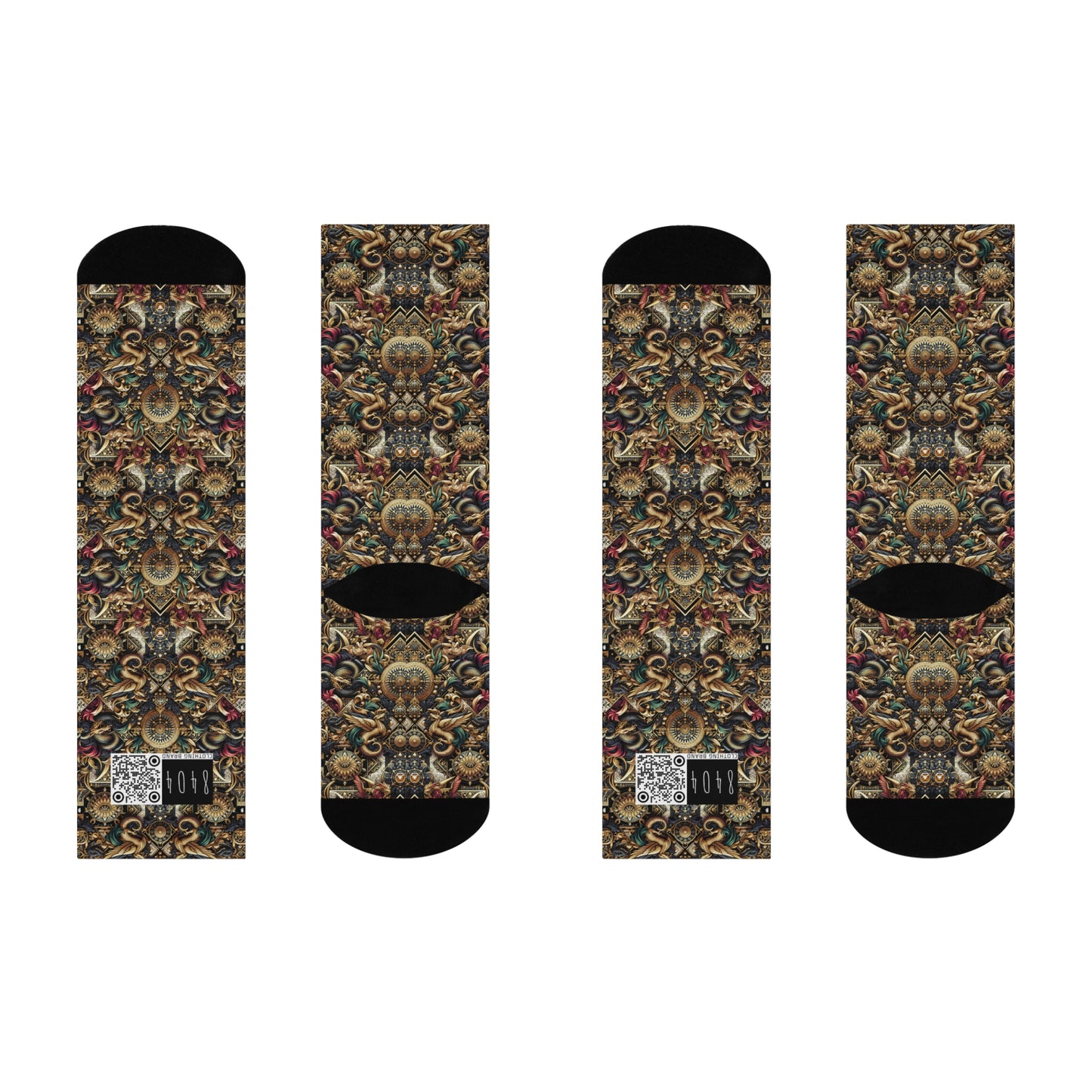 Digital Renaissance Luxurious Streetwear Inspired By Classical Art With a Modern Twist Cushioned Crew Socks - 8404 Design-76