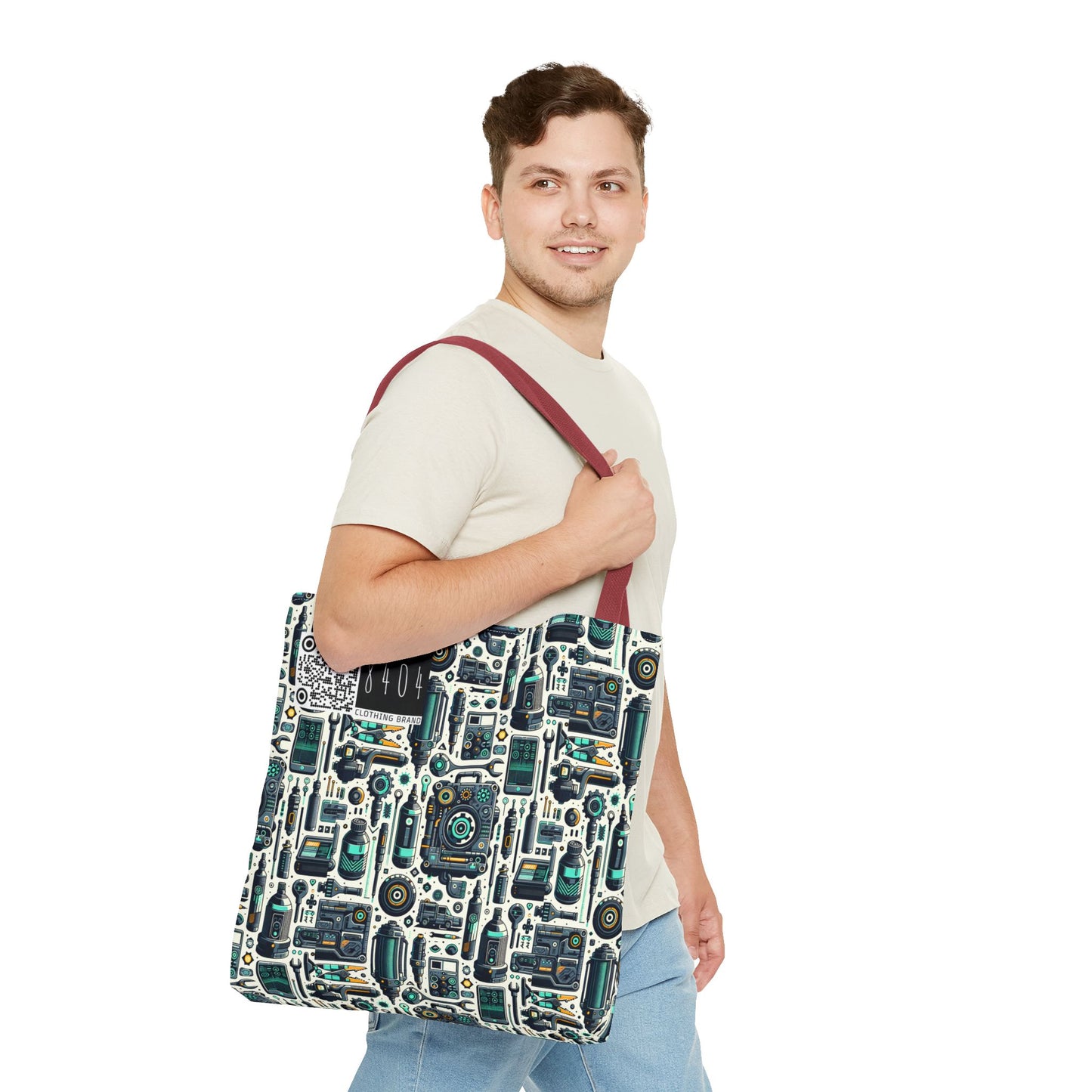Tech Utility Fusion Modern Tech Streetwear Tote Bag - 8404 Design-53