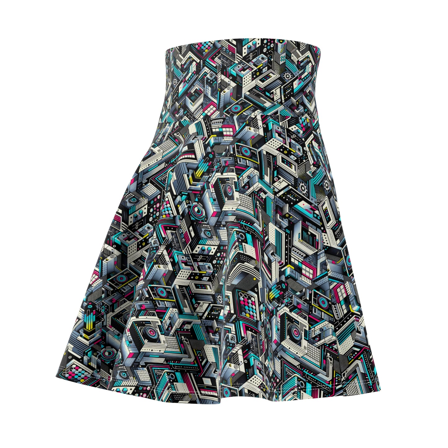 Tech-Forward Graphics Tech-Forward Streetwear Blending Human Creativity With Ai Innovation Women's Skater Skirt - 8404 Design-47