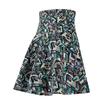 Tech-Forward Graphics Tech-Forward Streetwear Blending Human Creativity With Ai Innovation Women's Skater Skirt - 8404 Design-47