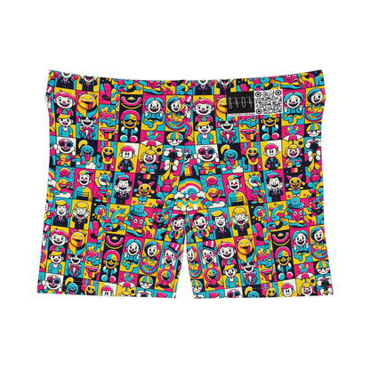 Neon Pop Playful Pop Culture Mashup Women's Shorts - 8404 Design-60