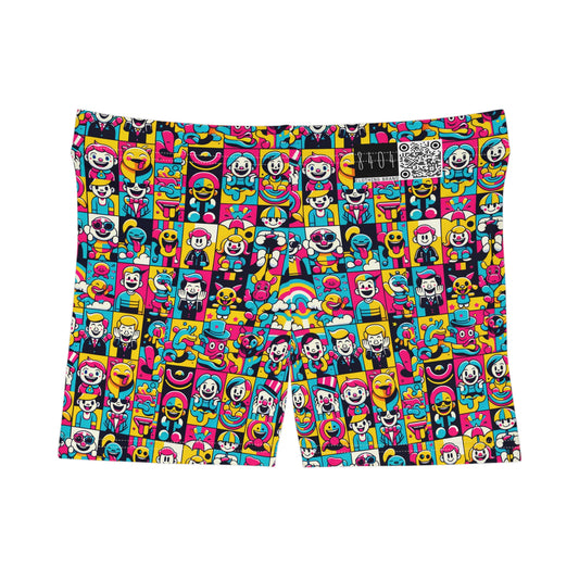 Neon Pop Playful Pop Culture Mashup Women's Shorts - 8404 Design-60