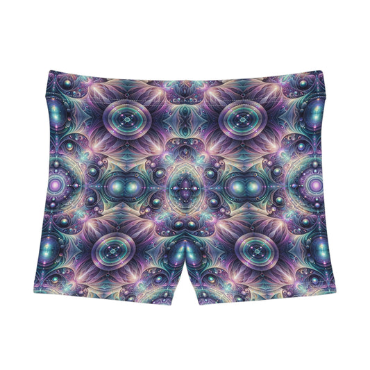 Iridescent Tech Fusion Tech-Forward Streetwear Women's Shorts - 8404 Design-61
