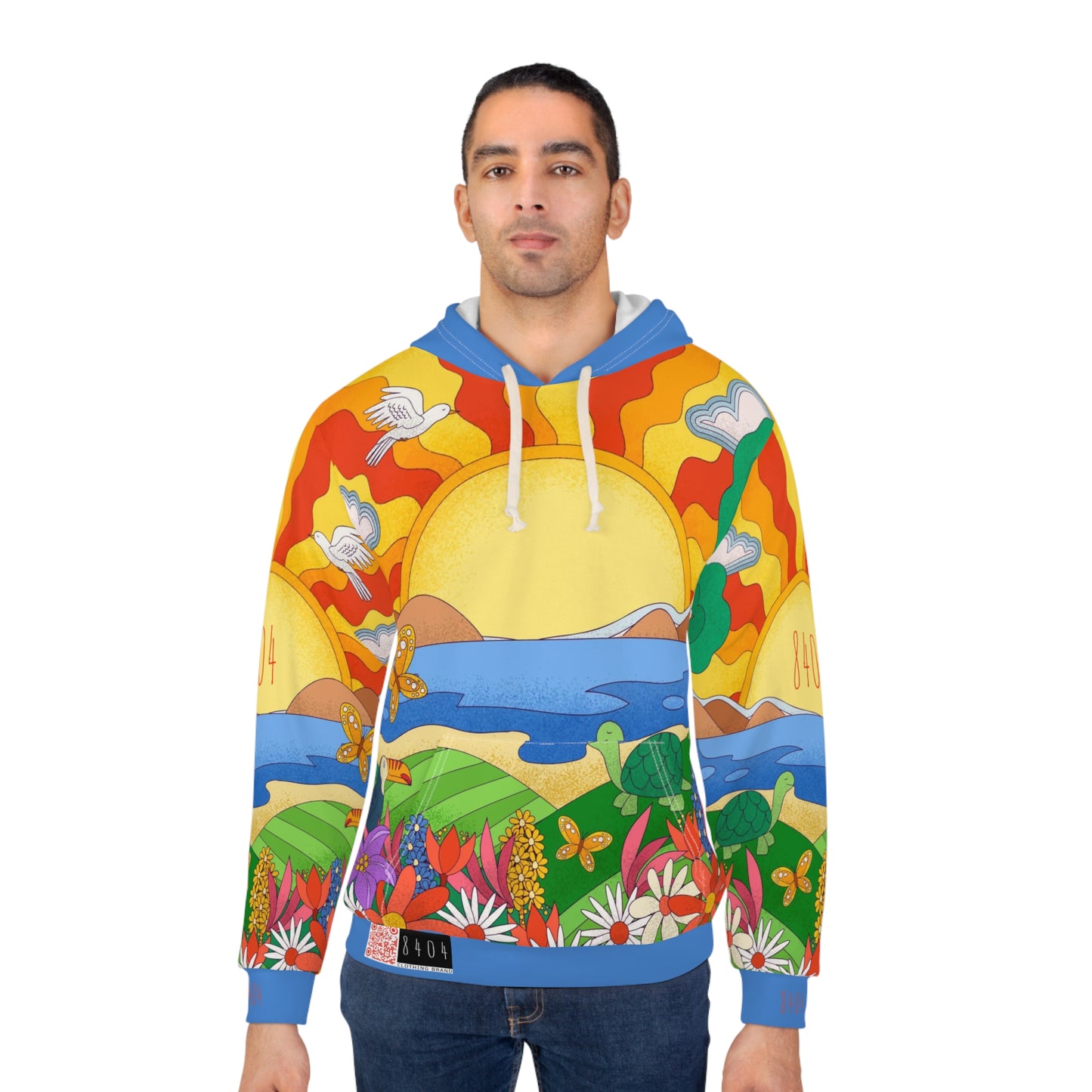 8404's Unisex Adult "A Trip to the Sunset in Blue" Fashion Pullover Hoodie